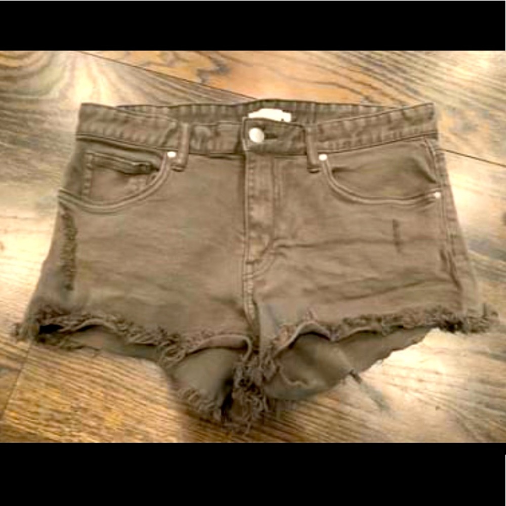 H&M WOMENS fringe shorts Brown size 6